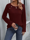 Round Neck Long Sleeve T-Shirt - Trendsi - Flyclothing LLC
