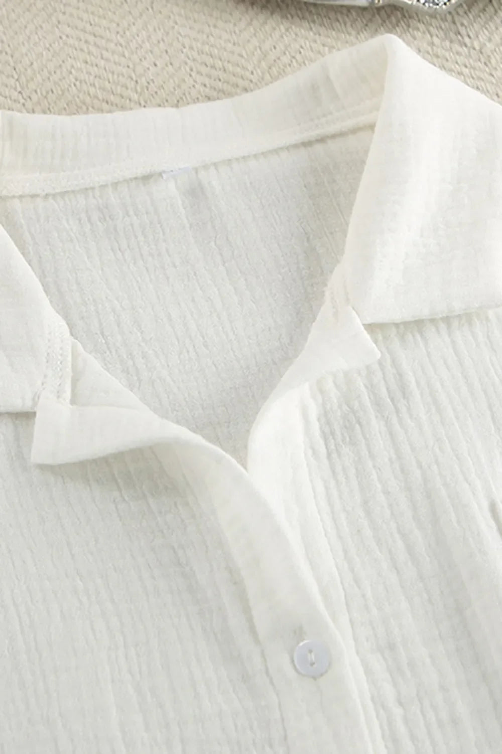 Basic Bae Heart Collared Neck Button Down Top and Shorts Set - ShopBasicbae - Flyclothing LLC