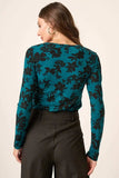 Mittoshop Flower Print Long Sleeve Knit Top - Trendsi - Flyclothing LLC