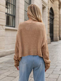 Round Neck Dropped Shoulder Long Sleeve Sweater - Trendsi - Flyclothing LLC