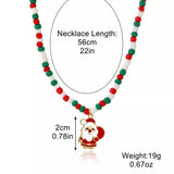 Christmas Beaded Necklace with Santa Charm - Trendsi - Flyclothing LLC