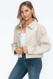 Snobbish Snap Down Long Sleeve PU Leather Jacket - Trendsi - Flyclothing LLC