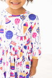 Happy Birthday 3/4 Sleeve Pocket Twirl Dress - Mila & Rose ® - Flyclothing LLC