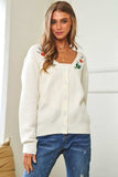 Davi & Dani Flower Embroidered Button Up Long Sleeve Cardigan - Trendsi - Flyclothing LLC