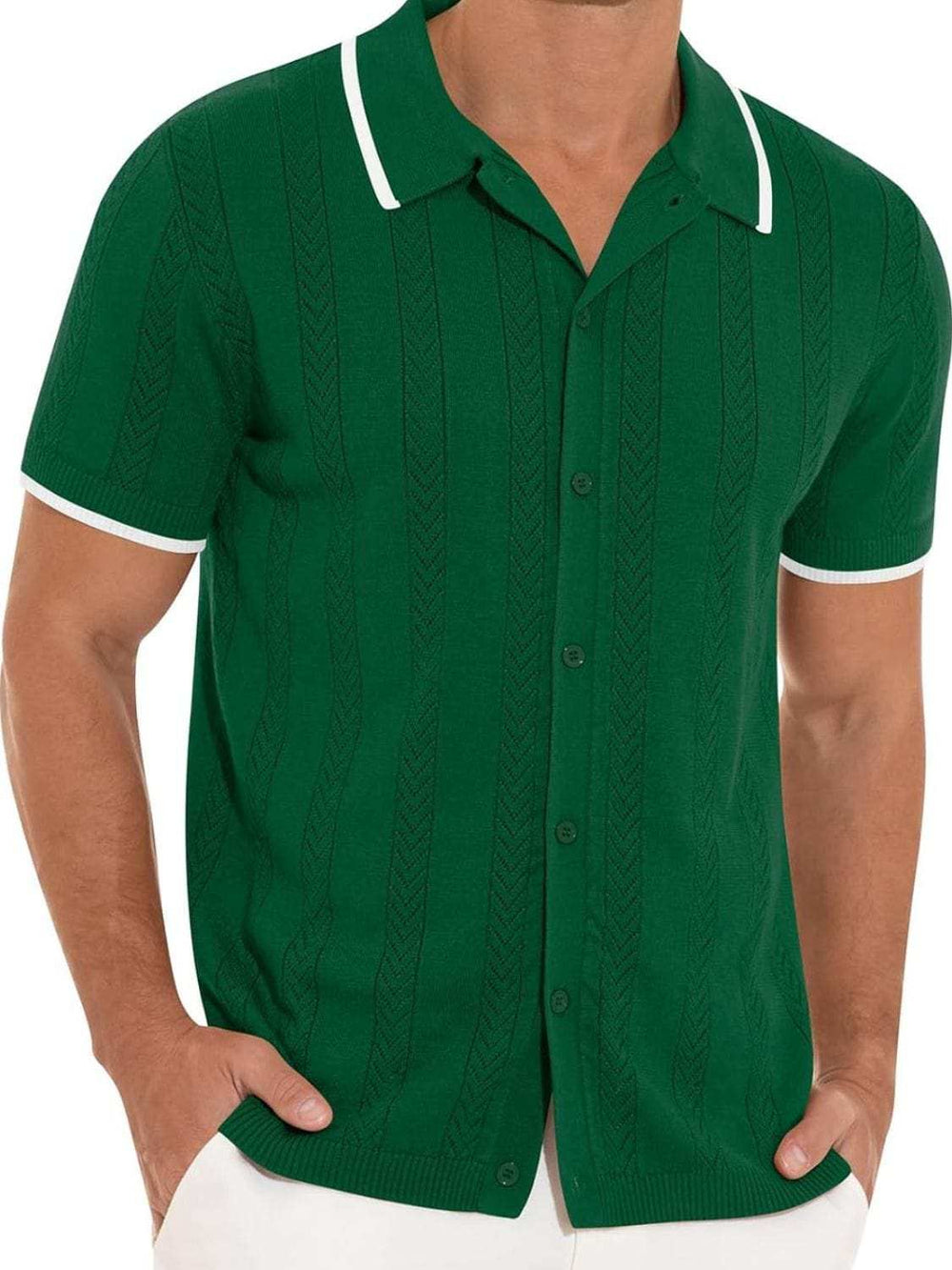 Men's Full Size Button Down Short Sleeve Shirt Plus Size - Trendsi - Flyclothing LLC