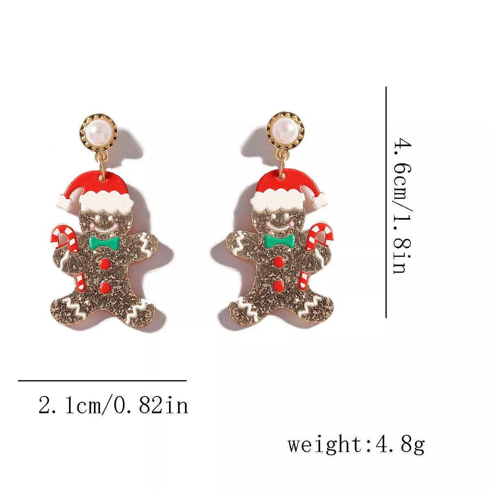 Christmas Gingerbread Man Dangle Earrings - Trendsi - Flyclothing LLC