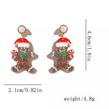 Christmas Gingerbread Man Dangle Earrings - Trendsi - Flyclothing LLC