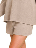 Zenana Round Neck Knit Top and Shorts Sweater Set - Trendsi - Flyclothing LLC