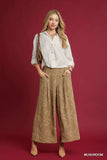 Umgee Jacquard Wide-Leg Pants - Trendsi - Flyclothing LLC