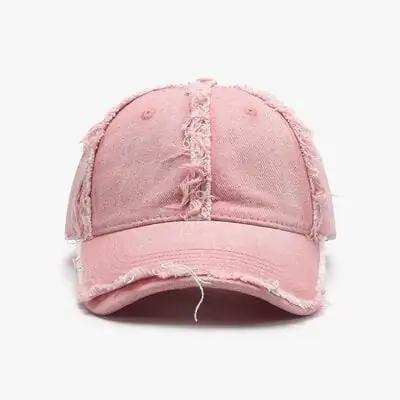 Raw Hem Cotton Baseball Cap - Trendsi - Flyclothing LLC