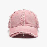 Raw Hem Cotton Baseball Cap - Trendsi - Flyclothing LLC