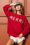 BiBi Merry Glitter Christmas Drop Shoulder Top - Trendsi - Flyclothing LLC