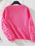 Round Neck Drop Shoulder Sweater - Trendsi - Flyclothing LLC