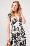 And The Why Ruffled Sleeve Tiered Floral Print Maxi Dress - Trendsi - Flyclothing LLC