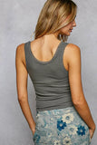 POL Lace Trim Tank with Front Button Closure - Trendsi - Flyclothing LLC