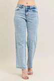 Judy Blue Full Size High Waist Stone Wash Straight Jeans Plus Size - Trendsi - Flyclothing LLC