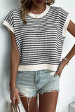 Striped Round Neck Sweater Vest - Trendsi - Flyclothing LLC