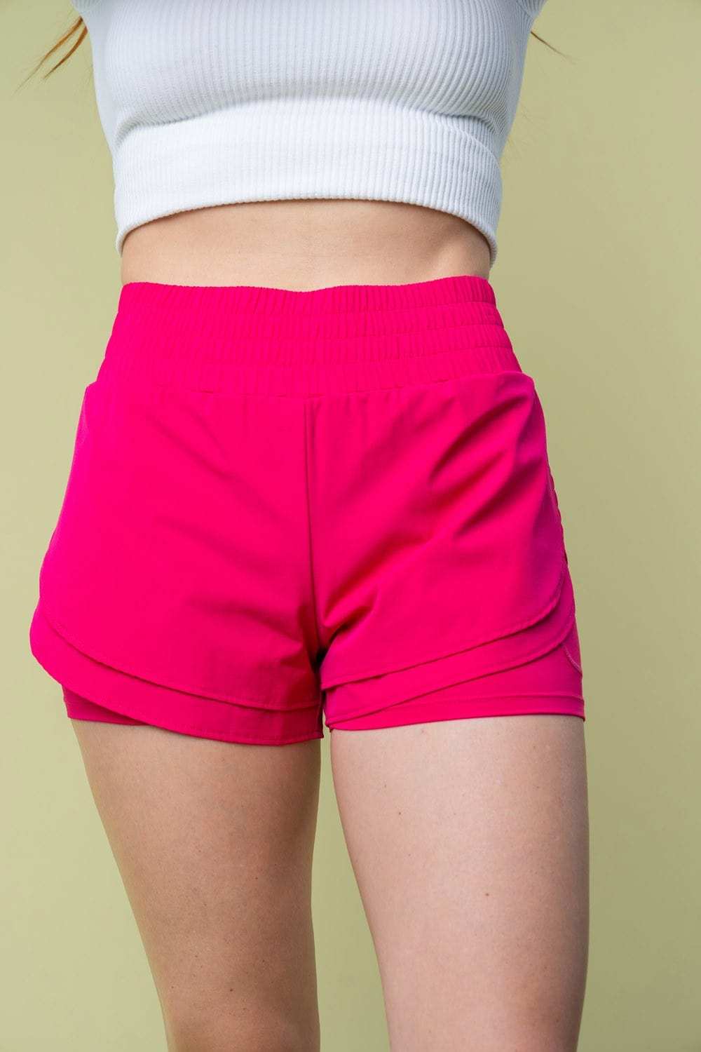 White Birch Full Size High Waisted Knit Shorts - Trendsi - Flyclothing LLC