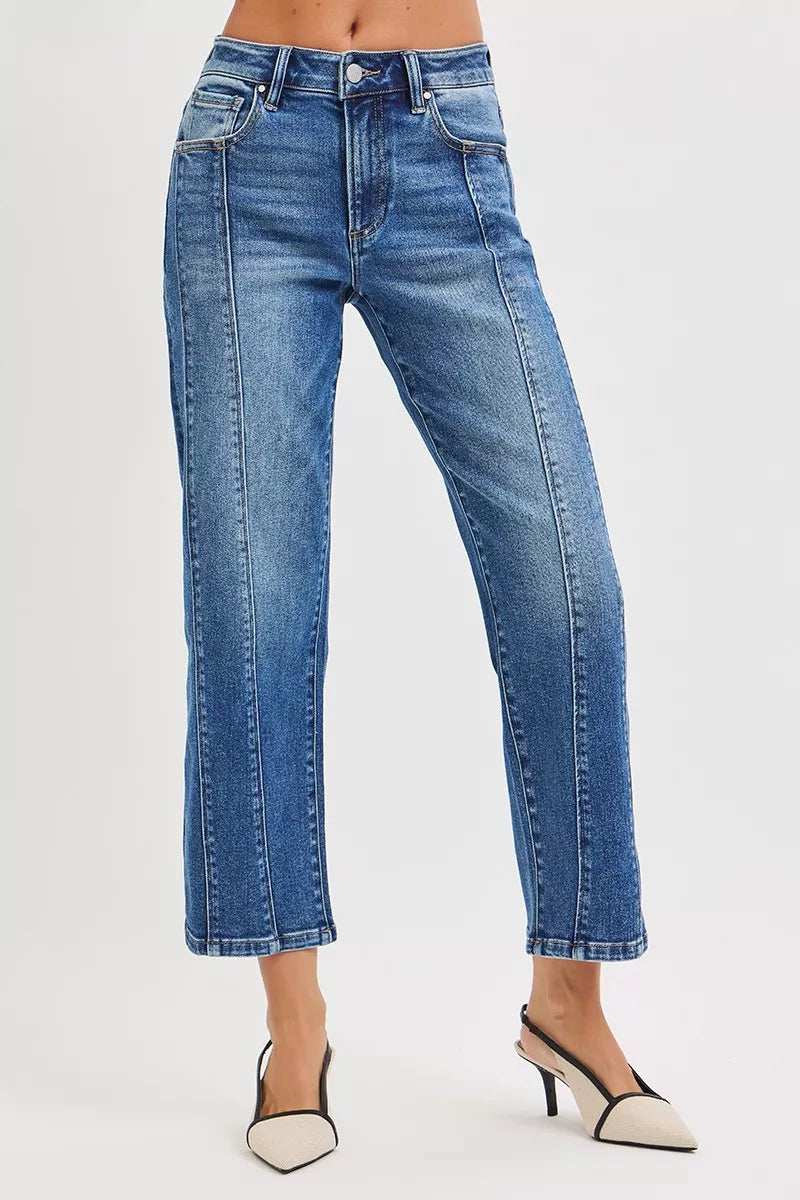 RISEN High Rise Crop Straight Jeans - Trendsi - Flyclothing LLC