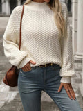 Mock Neck Long Sleeve Sweater - Trendsi - Flyclothing LLC