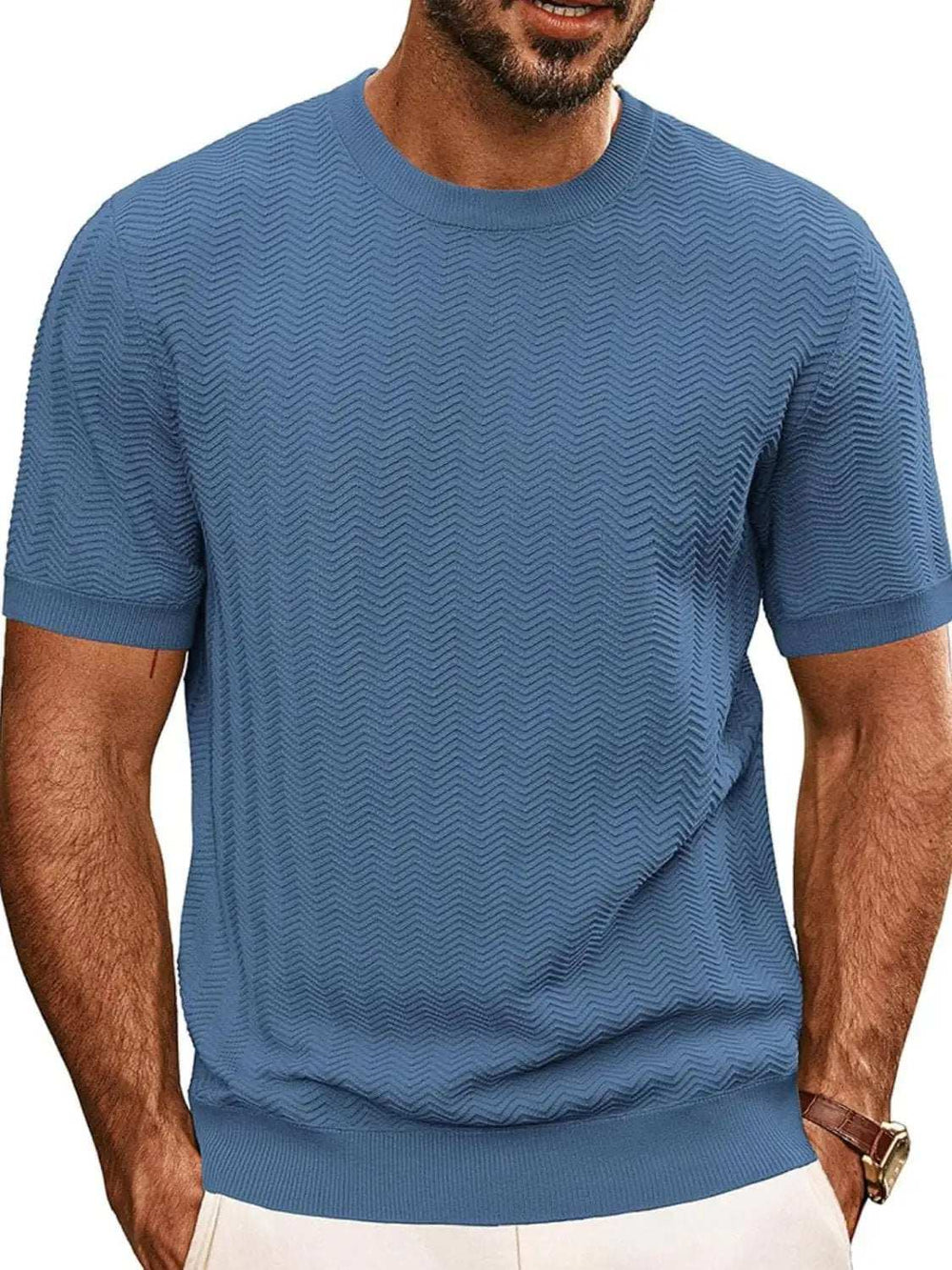 Men's Full Size Round Neck Short Sleeve T-Shirt Plus Size - Trendsi - Flyclothing LLC
