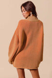 SO ME Oversized Two Tone Textured V Neck Sweater - Trendsi - Flyclothing LLC