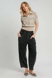 Umgee Elastic Waist Baggy Fit Pants with Pockets - Trendsi - Flyclothing LLC