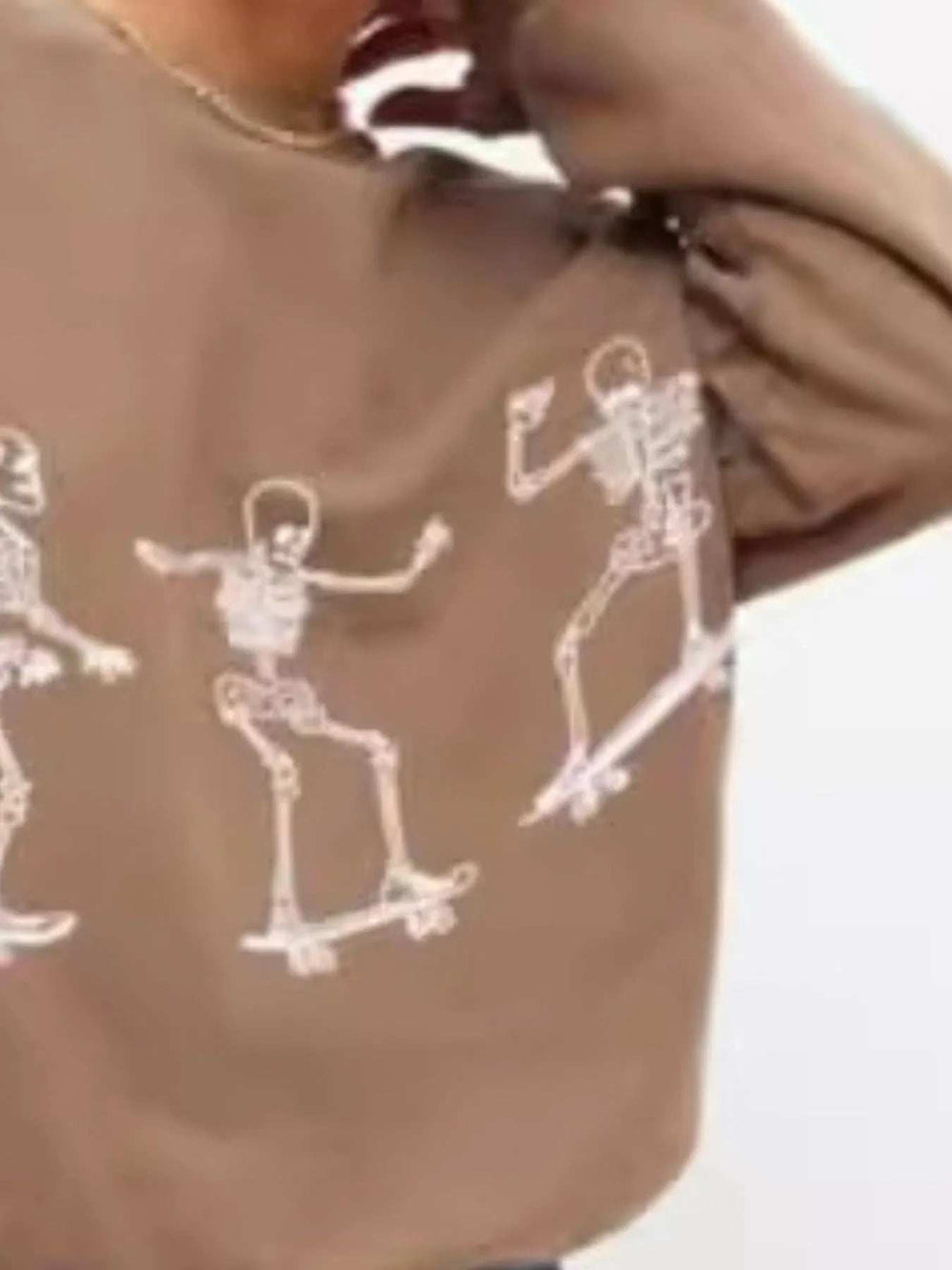 Skeleton Graphic Oversized Sweatshirt - Trendsi - Flyclothing LLC