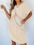 Round Neck Short Sleeve Mini Dress - Trendsi - Flyclothing LLC