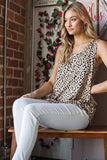 Heimish Full Size Front Button Animal Print Sleeveless Top Plus Size - Trendsi - Flyclothing LLC