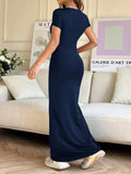 Short Sleeve Maxi Tee Dress - Trendsi - Flyclothing LLC