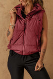 Drawstring Zip Up Hooded Vest Coat - Trendsi - Flyclothing LLC