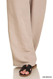 Zenana Woven Crepe Elastic Band Pants - Trendsi - Flyclothing LLC