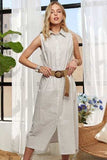 ADORA Striped Button Down Sleeveless Midi Dress - Trendsi - Flyclothing LLC