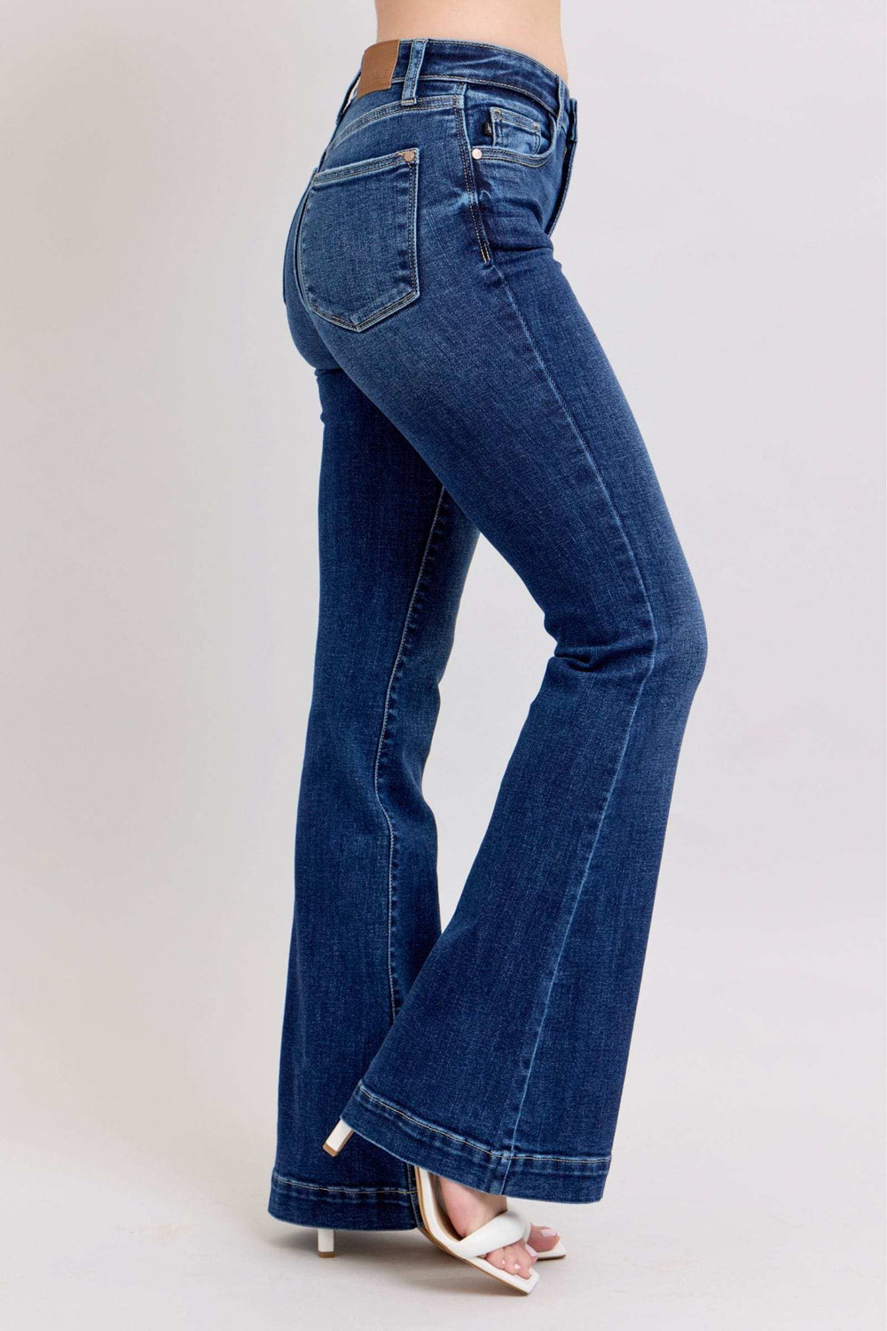 Judy Blue Full Size High Rise Flare Jeans with Pockets Plus Size - Trendsi - Flyclothing LLC
