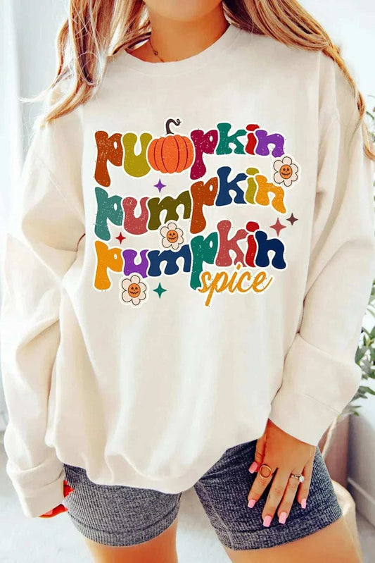 Letter Graphic Round Neck Long Sleeve Sweatshirt - Trendsi - Flyclothing LLC