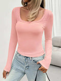 Lace Detail Scoop Neck Long Sleeve T-Shirt - Trendsi - Flyclothing LLC