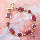 Delicately Red Onyx and Golden Toggle Bracelet - Barse Jewelry - Flyclothing LLC
