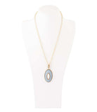 Blue Denim Dreams White Mother of Pearl Golden Pendant Necklace - Barse Jewelry - Flyclothing LLC