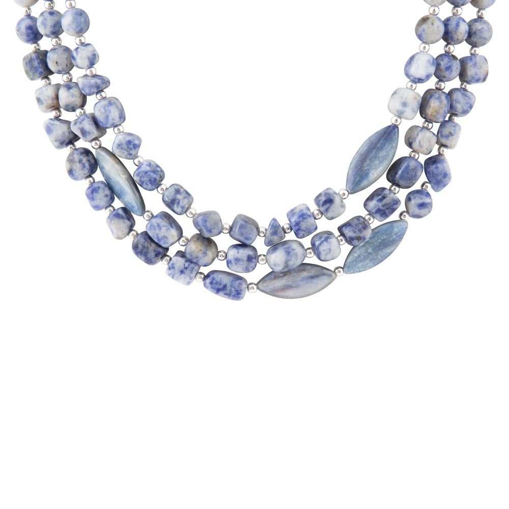 Denim Kyanite Blue Lapis Sterling Silver Strand Necklace - Barse Jewelry - Flyclothing LLC