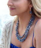 Denim Kyanite Blue Lapis Sterling Silver Strand Necklace - Barse Jewelry - Flyclothing LLC