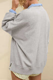 Side Slit Round Neck Long Sleeve Sweatshirt - Trendsi - Flyclothing LLC