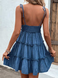 Frill Spaghetti Strap Tiered Dress - Trendsi - Flyclothing LLC