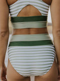 Striped Scoop Neck Wide Strap Swim Top and Bottom Set - Trendsi - Flyclothing LLC