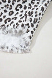 Leopard Frayed Hem Denim Shorts - Trendsi - Flyclothing LLC