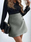 Buttoned Mini Skirt - Trendsi - Flyclothing LLC