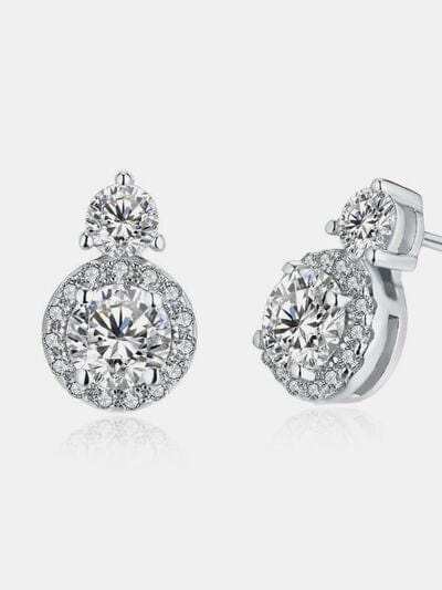 1 Carat Moissanite 925 Sterling Silver Earrings - Trendsi - Flyclothing LLC
