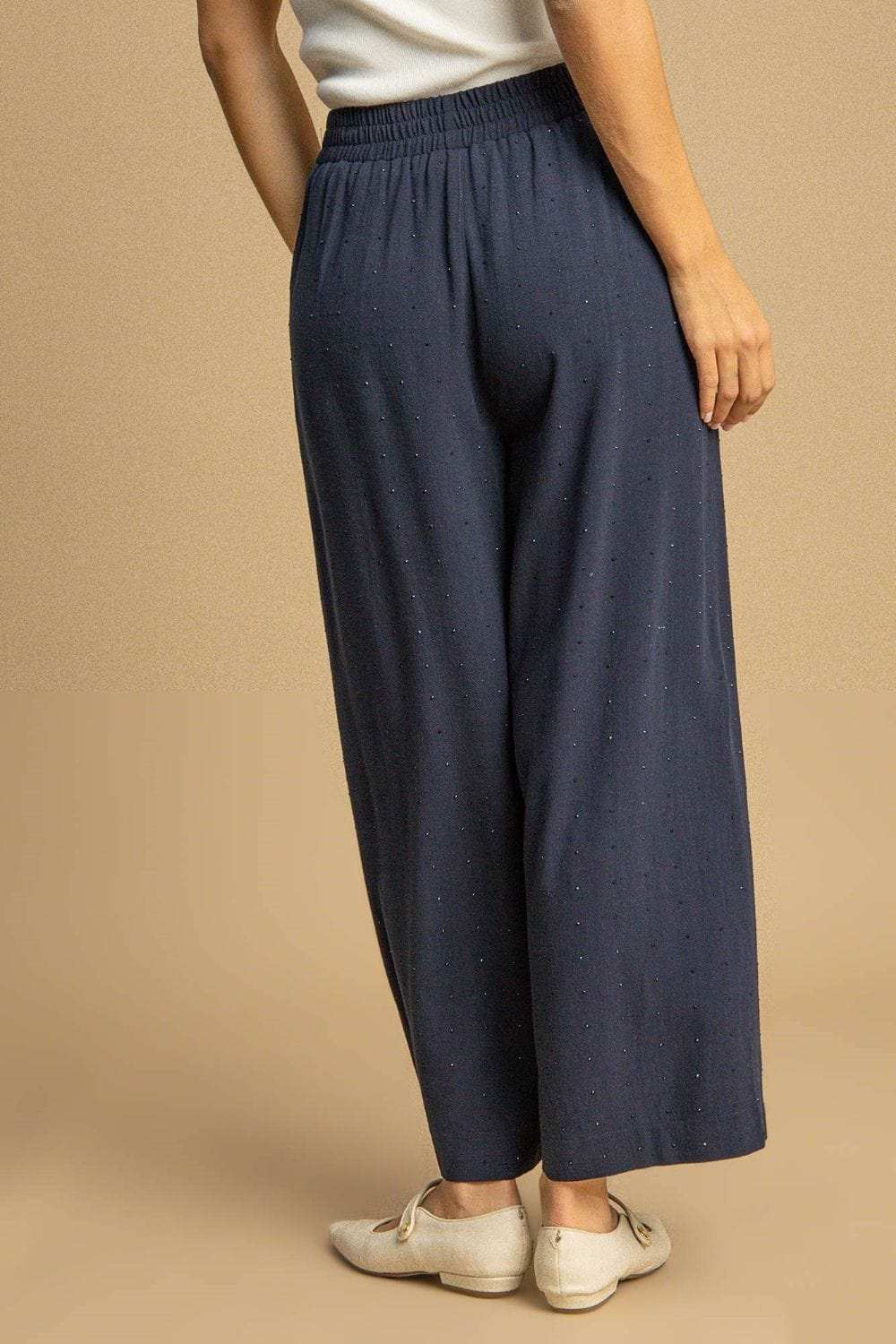 Umgee Full Size High Waisted Embellished Linen Pants Plus Size - Trendsi - Flyclothing LLC
