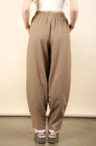 VERY J Solid Barrel Comfy Woven Pants - Trendsi - Flyclothing LLC