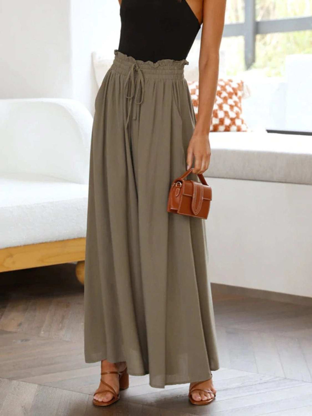 Wide Leg Pants with Pockets - Trendsi - Flyclothing LLC